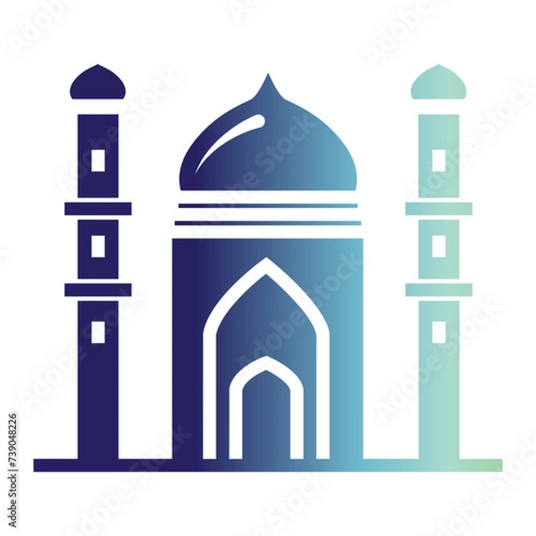 Fototapeta Ramadhan icon consept on flat gradient style. Mosque icon