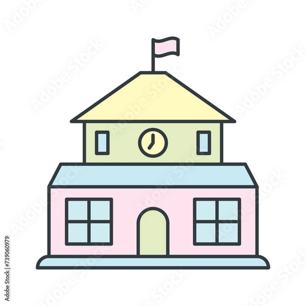 Obraz School Building icon vector design templates simple and modern
