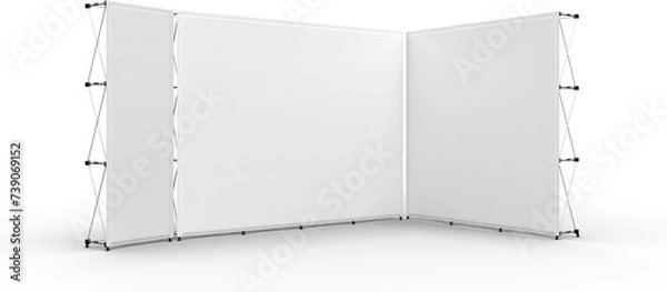 Fototapeta Exhibition Wall Banner Cloth Straight Display Walls Stand layout with a transparent background for mockup and illustrations.