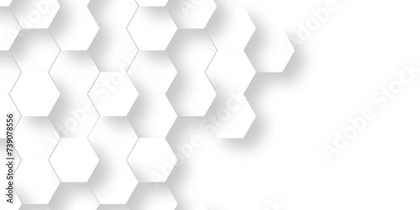 Fototapeta White Hexagonal Background. Luxury White Pattern. Vector Illustration. 3D Futuristic abstract honeycomb mosaic white background. geometric mesh cell texture. modern futuristic wallpaper.