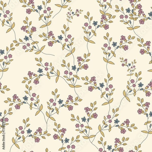 Fototapeta seamless vector flower design pattern on background