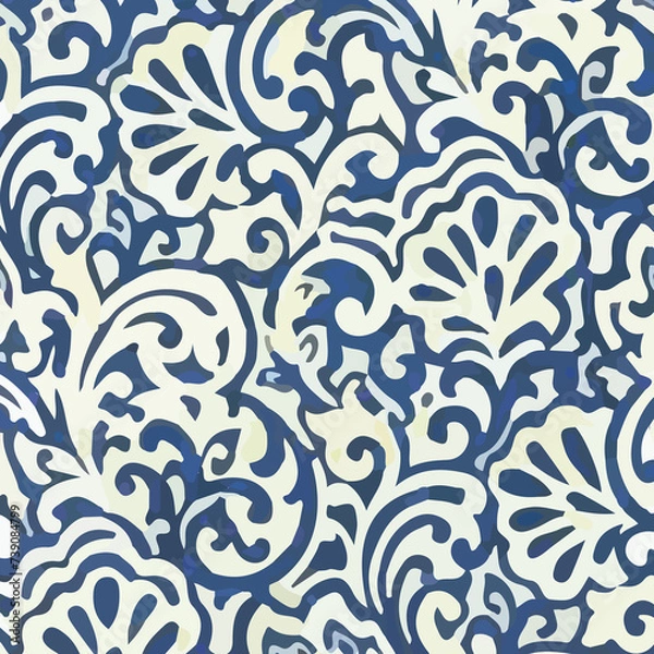 Fototapeta Abstract,Ikat,batik print,madhubani,kalamkari,block-print,Geometric,Ajrakh Pattern and Background digital printing textile