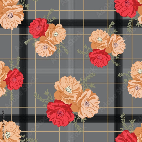 Obraz seamless vector flower design pattern on background