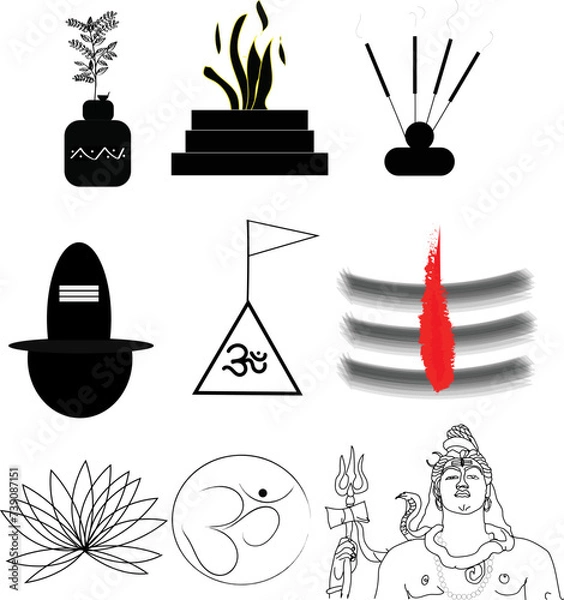 Fototapeta Hindu Icon Black Vector Image