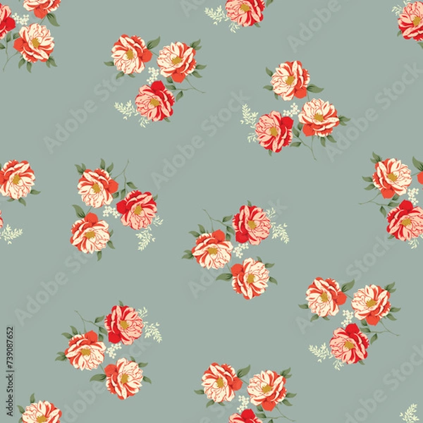 Fototapeta seamless vector flower design pattern on background