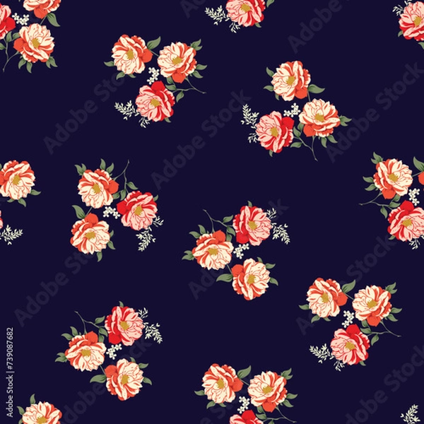 Fototapeta seamless vector flower design pattern on background