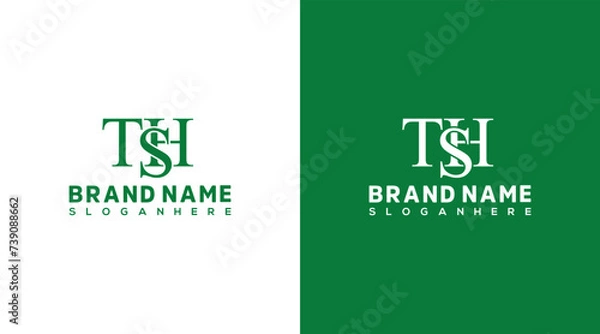 Fototapeta TSH Letter Logo Design, HTS icon Brand identity Design Monogram Logo SHT