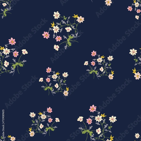 Fototapeta seamless vector flower design pattern on background