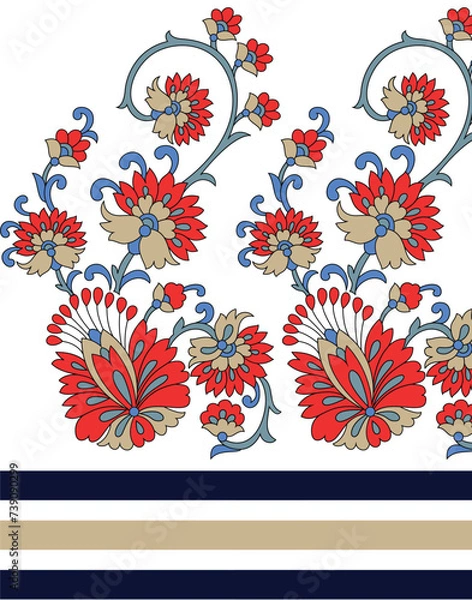 Obraz seamless vector paisley  design on background