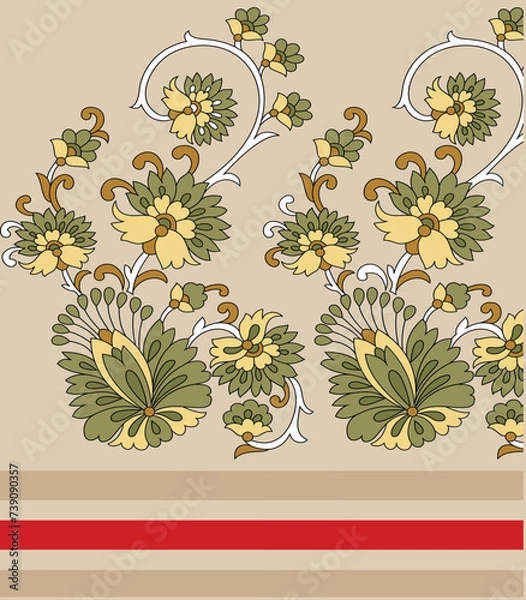 Obraz seamless vector paisley  design on background