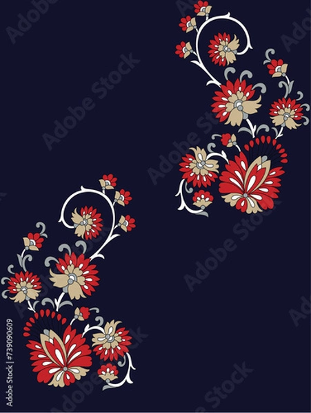 Obraz seamless vector paisley  design on background