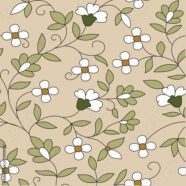 Obraz seamless vector paisley  design on background