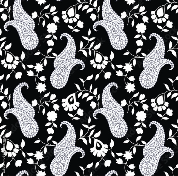 Obraz seamless vector paisley  design on background