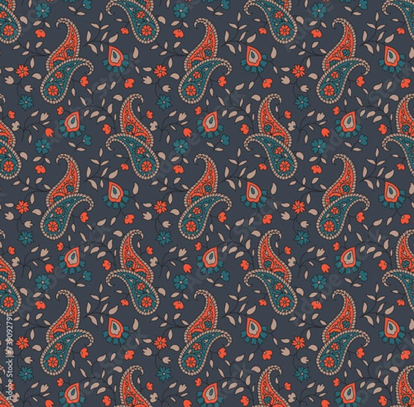 Obraz seamless vector paisley  design on background