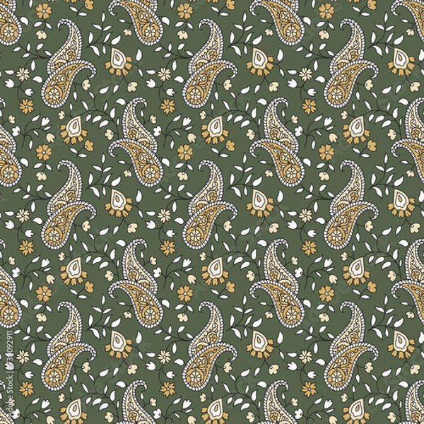 Obraz seamless vector paisley  design on background