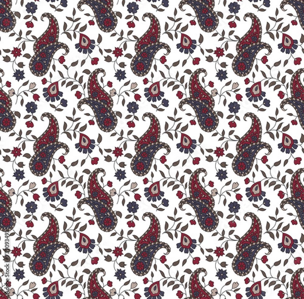 Obraz seamless vector paisley  design on background