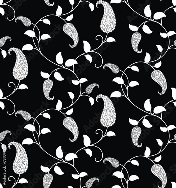 Obraz seamless vector paisley  design on background