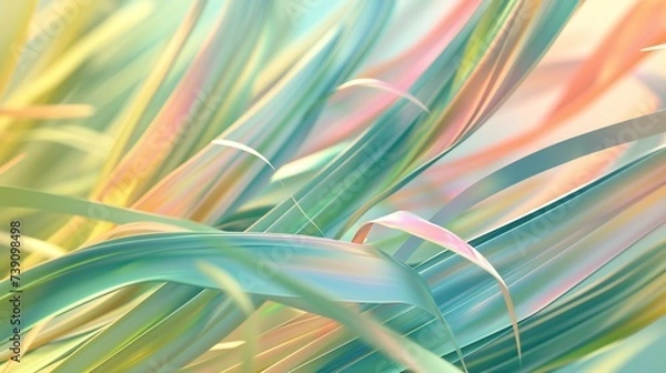 Obraz Waves of tranquility: Wavy tall grass swaying in fluid forms, creating a calming rhythm in nature's serene dance.