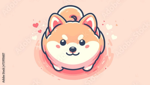 Fototapeta Concept of a cute dog image. Vector illustration.