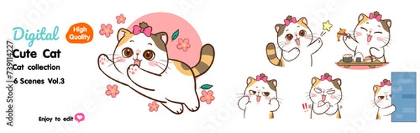 Obraz Cute cartoon cat, many designs to choose from