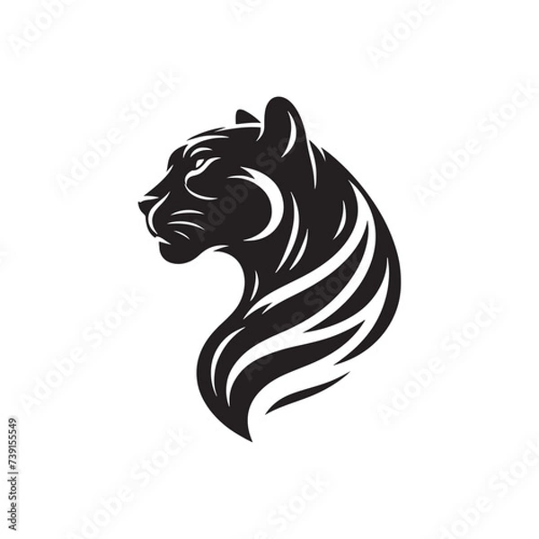 Fototapeta Silhouetted Perfection: Puma's Beauty in Minimallest Form - Puma Silhouette
