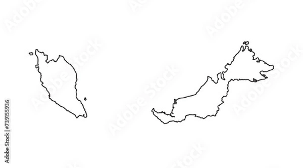Obraz Malaysia Outline Map