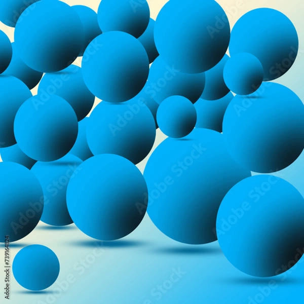 Obraz 3D background of smooth blue bubbles vector file