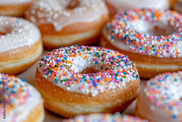 Fototapeta various donuts with sprinkles