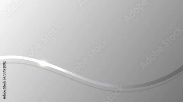 Obraz Abstract 3D luxury gray ribbon lines elements with glowing light effect on background.
