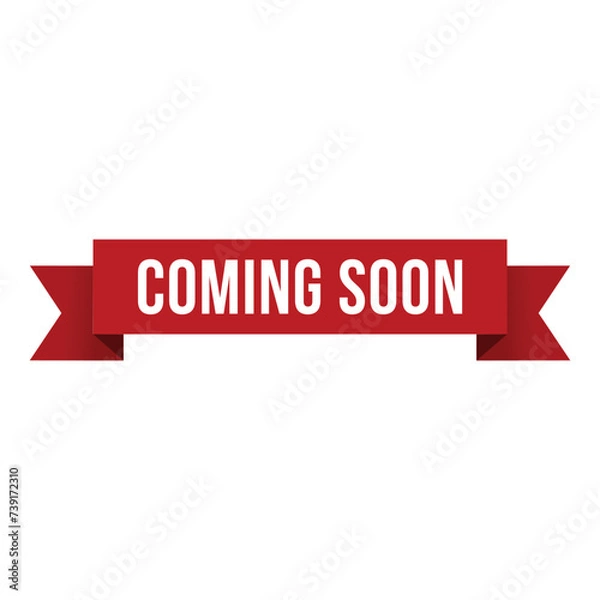 Fototapeta Red Coming Soon Ribbon Vector Design Template