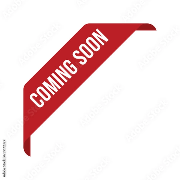 Fototapeta Red Corner Coming Soon Ribbon Vector Design Template