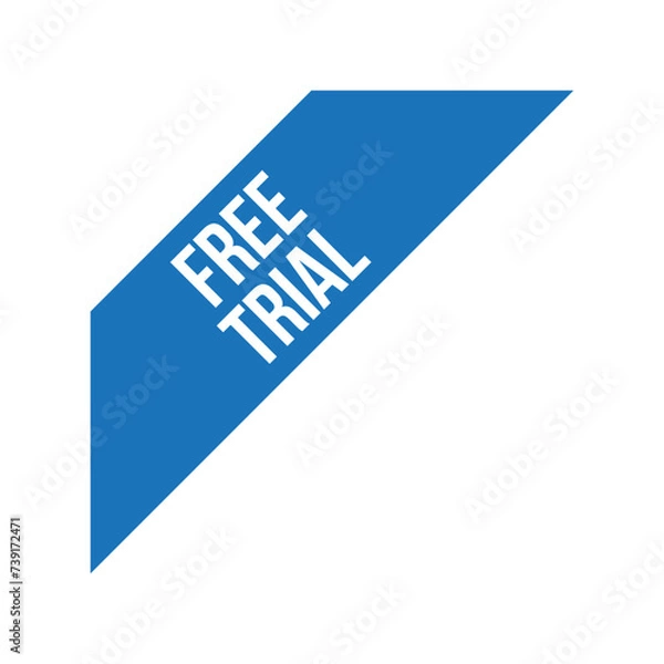 Obraz Blue Corner Free Trial Ribbon Vector Design Template