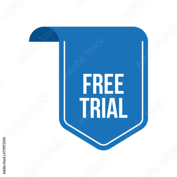 Obraz Blue Free Trial Ribbon Vector Design Template