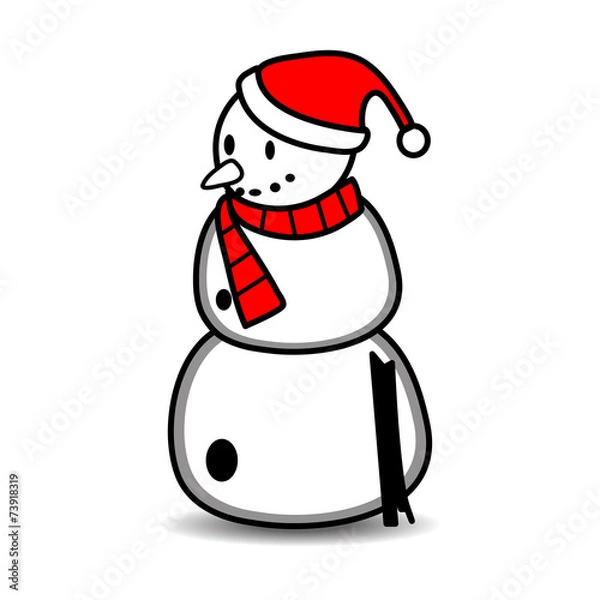 Fototapeta Christmas snowman vector