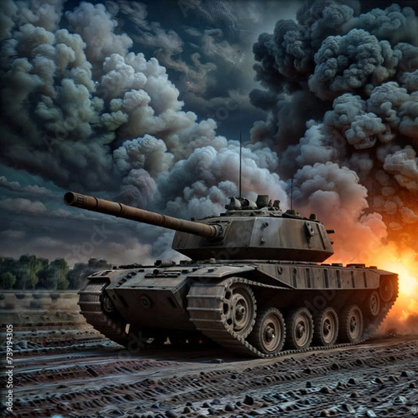 Obraz Tank on the battlefield 