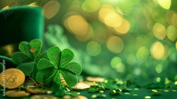 Obraz St patrick day background. Generative Ai.