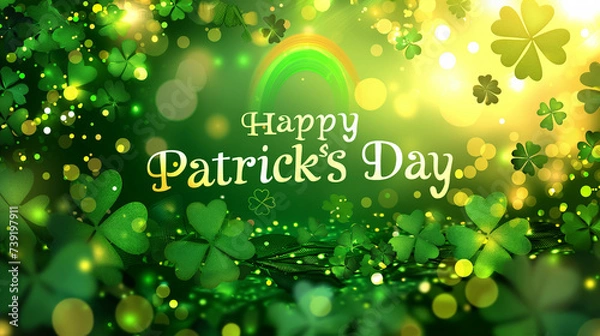Fototapeta St patrick day background. Generative Ai.