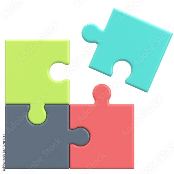 Fototapeta 3D Puzzle. 3D Icon. 3D illustration.