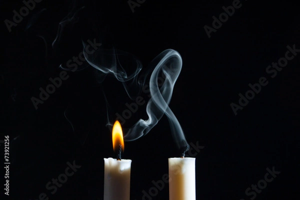 Obraz Two candle smoke