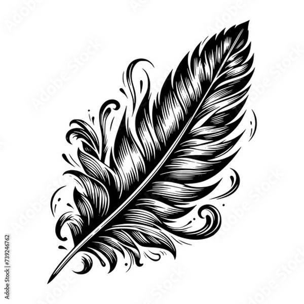 Obraz Feather Tattoo Design