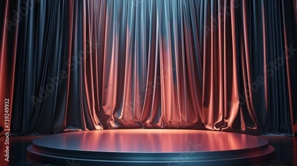 Fototapeta podium platform background with curtains