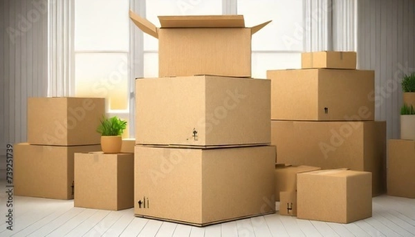 Obraz 引っ越しと段ボール箱