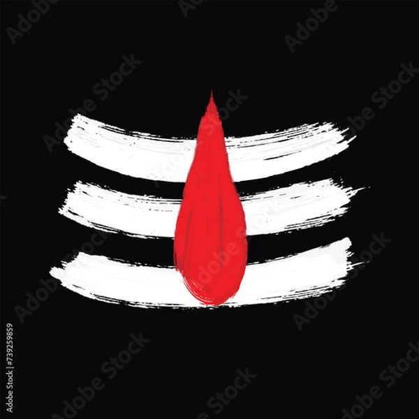 Obraz Lord Shiv Tilak vector, Embrace the sacred energy of Lord Shiva with a mesmerizing depiction of the auspicious Tilak in divine vector illustration
