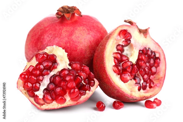 Obraz Juicy ripe pomegranates, isolated on white