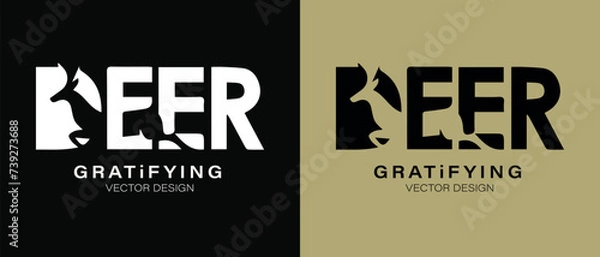 Obraz Abstract Jumping deer icon logo vector design