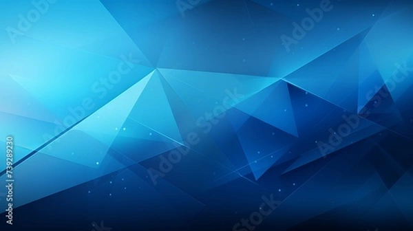 Fototapeta Dynamic blue business background with geometric triangle patterns for contemporary corporate presentations and designs

