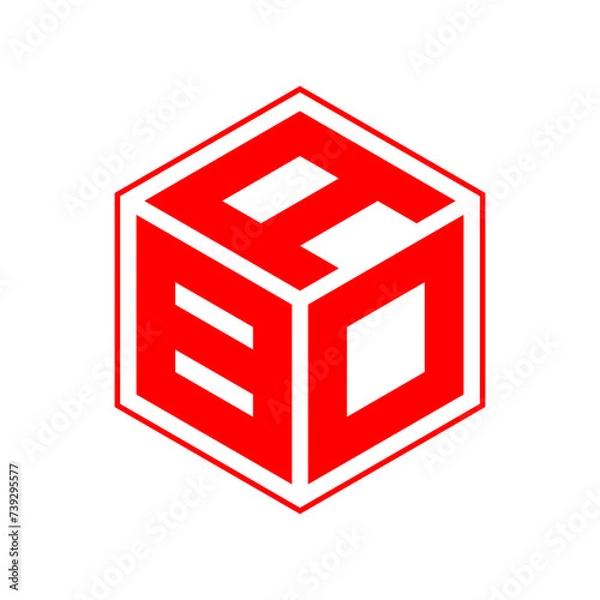 Fototapeta Hexagon ABD logo design vector | Hexagon ABD Font logo design vector | hexagon ABD template design vector