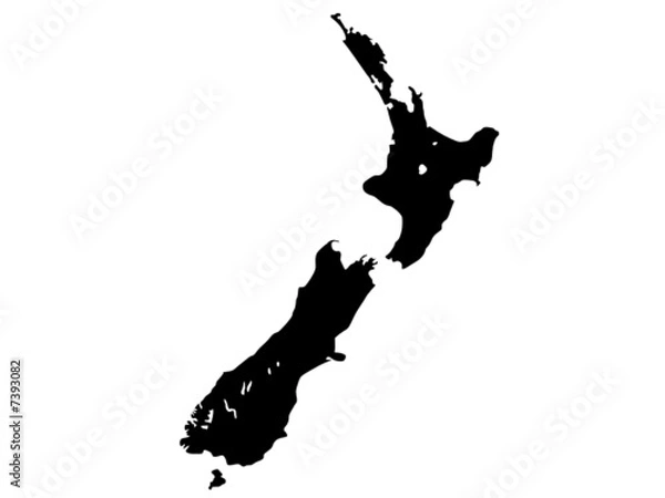 Fototapeta Mapa wektorowa Nowej Zelandii