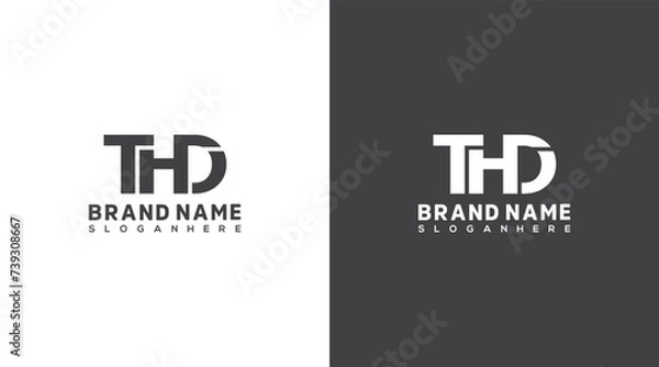 Fototapeta THD Letter Logo Design, HDT icon Brand identity Design Monogram Logo DHT,HTD, Logo