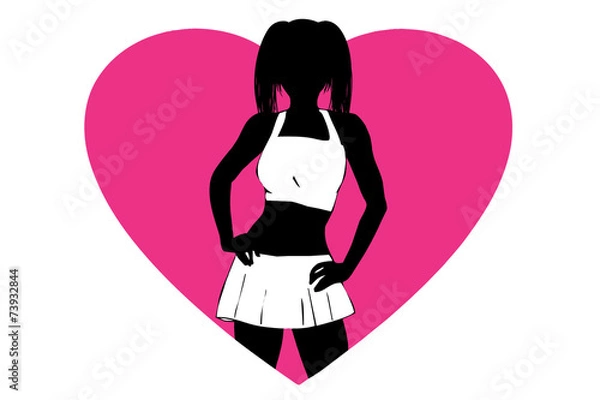 Fototapeta 女の子とハートマーク